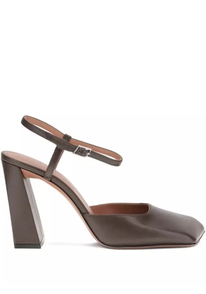 Amina Muaddi 95mm Charlotte Pumps - Brown