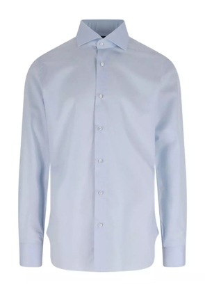 Barba classic-collar cotton shirt - Blue