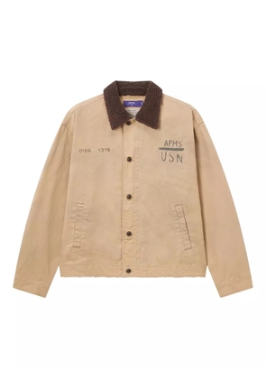 aftermaths logo-print shirt jacket - Neutrals