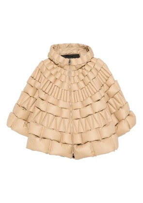 RAXXY hooded quilted cape - Brown