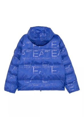 Ea7 Emporio Armani hooded print jacket - Blue