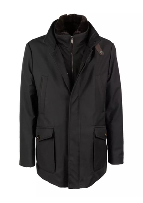Moorer fur-collar jacket - Black