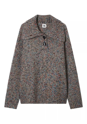 b+ab button high-neck sweater - Brown