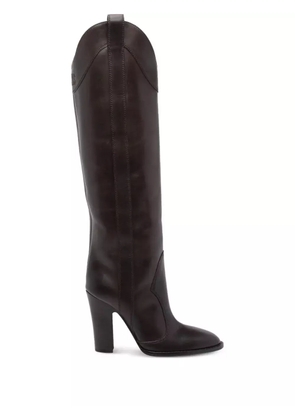 Paris Texas 100mm Lavinia pointed over-the-knee boots - Brown