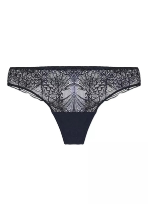 Hanro lace-detail thong - Black