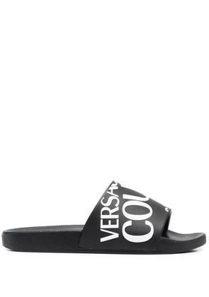 Versace Jeans Couture logo-print slides - Black