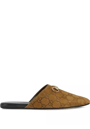 Gucci horsebit-detail flat shoes - Brown