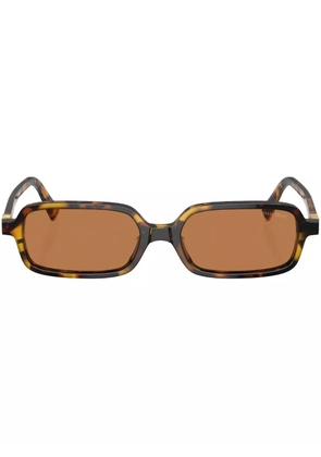 Miu Miu Eyewear tortoiseshell-effect rectangle-frame sunglasses - Brown