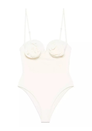 Magda Butrym 3D flower bustier swimsuit - Neutrals