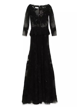 Saiid Kobeisy embroidered long dress - Black