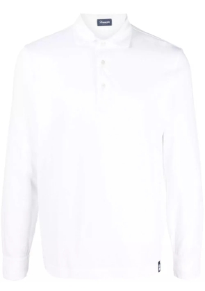 Drumohr long sleeve cotton polo shirt - White