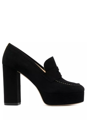 P.A.R.O.S.H. penny-slot 115mm suede platform sandals - Black