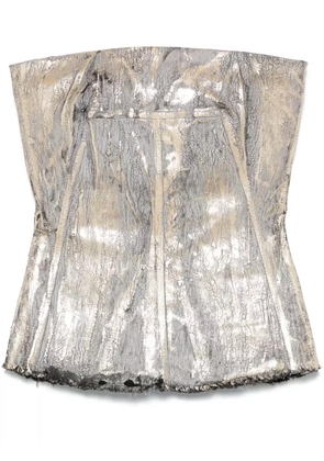 Rick Owens cracked-effect bustier - Gold