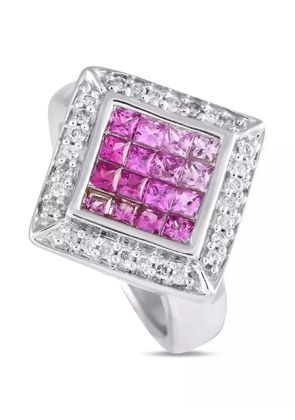 LB Exclusive 14K white gold diamond and sapphire ring - Silver