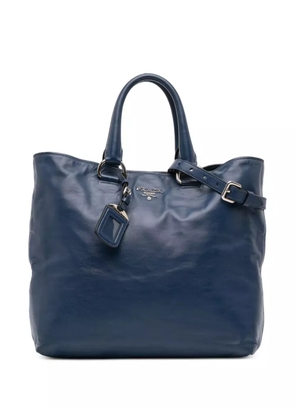 Prada Pre-Owned 2000-2025 Soft Calf Open Convertible Tote satchel - Blue