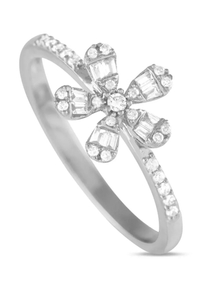 LB Exclusive 14K white gold Flower diamond ring - Silver