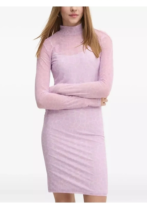 HUGO long-sleeve high-neck mini dress - Purple