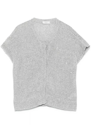 Peserico sequin-embellished cardigan - Grey
