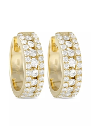 LB Exclusive 14K yellow gold diamond huggie earrings