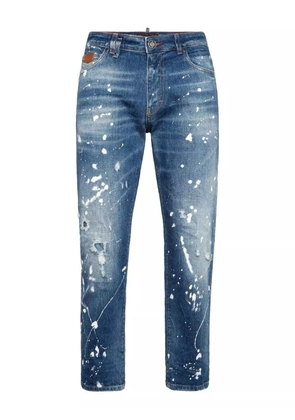 Philipp Plein Detroit Fit paint-splatter jeans - Blue