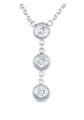 LB Exclusive 14kt white gold diamond trio pendant necklace - Silver