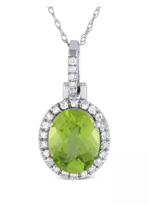 LB Exclusive 14kt white gold diamond and peridot pendant necklace - Silver
