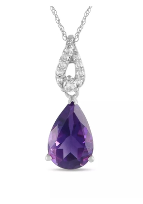 LB Exclusive 14kt white gold diamond and amethyst necklace