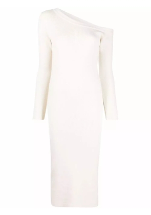 PAULA asymmetric knit dress - Neutrals