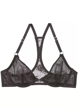 Fleur Du Mal Bouquet lace racerback demi bra - Black