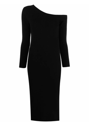 PAULA asymmetric cashmere dress - Black