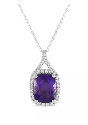 LB Exclusive 14K white gold diamonds and amethyst necklace - Silver