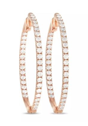 LB Exclusive 14K rose gold diamond hoop earrings - Pink