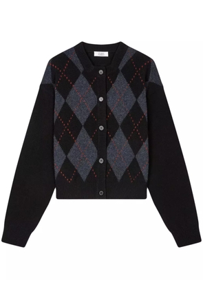 STUDIO TOMBOY argyle-pattern cardigan - Black