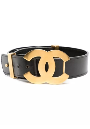 CHANEL Pre-Owned 1996 CC buckle leather belt - Black