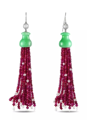 LB Exclusive 18kt white gold multi-stone earrings - Pink