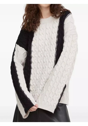 HERSKIND cable knit panelled sweater - Neutrals