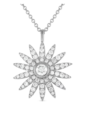 LB Exclusive 18K white gold Sunflower diamond necklace - Silver