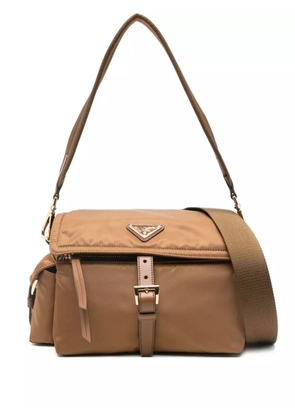 Prada triangle-logo cross body bag - Brown