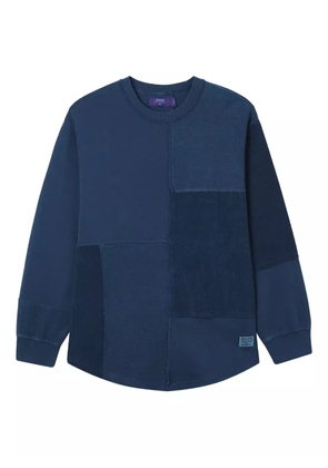 aftermaths patchwork crew-neck sweatshirt - Blue