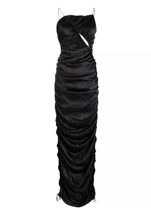 Del Core draped silk maxi dress - Black
