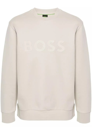 BOSS logo-appliqué cotton sweatshirt - Neutrals