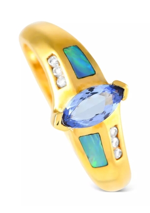 LB Exclusive pre-owned 14K yellow gold diamond and tanzanite ring