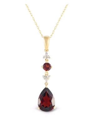 LB Exclusive 14K yellow gold diamond and garnet necklace
