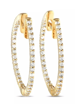 LB Exclusive 14K yellow gold Inside-Out diamond hoop earrings