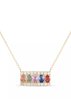 LB Exclusive 18kt yellow gold diamond and sapphire pendant necklace