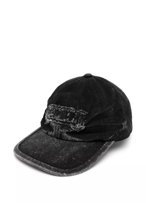 Juun.J denim embroidered ball cap - Black