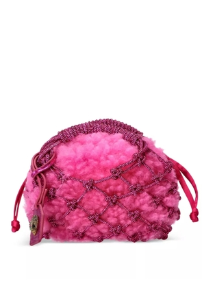 Kurt Geiger London small Macrame Crystal tote bag - Pink