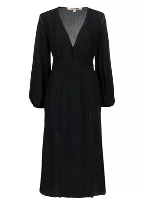 Roberto Cavalli front-slit silk midi dress - Black