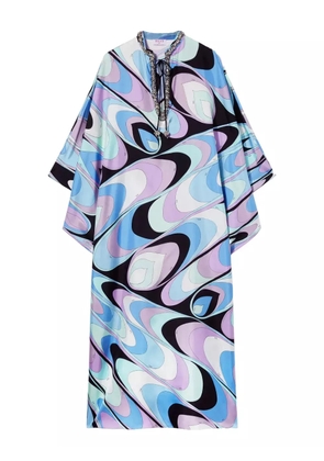 PUCCI onde-print silk-twill dress - Blue