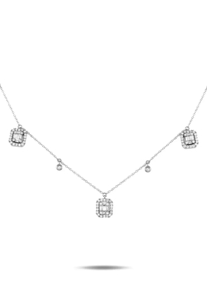 LB Exclusive pre-owned 14K white gold diamond necklace - Silver